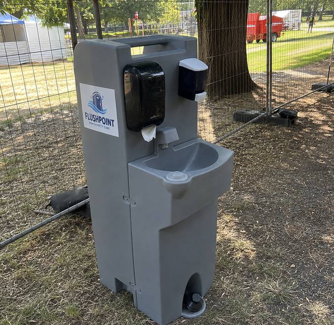 Portable restroom and handwash station package for a San Francisco, CA event